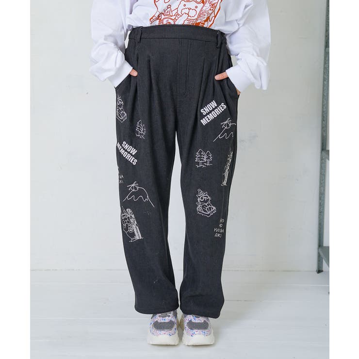 ラビルとネコのスノーメモリー裏起毛パンツ | ScoLar | 詳細画像15 