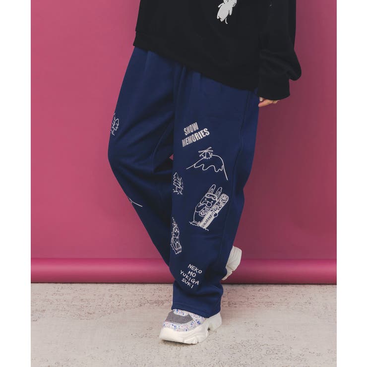 ラビルとネコのスノーメモリー裏起毛パンツ | ScoLar | 詳細画像4 