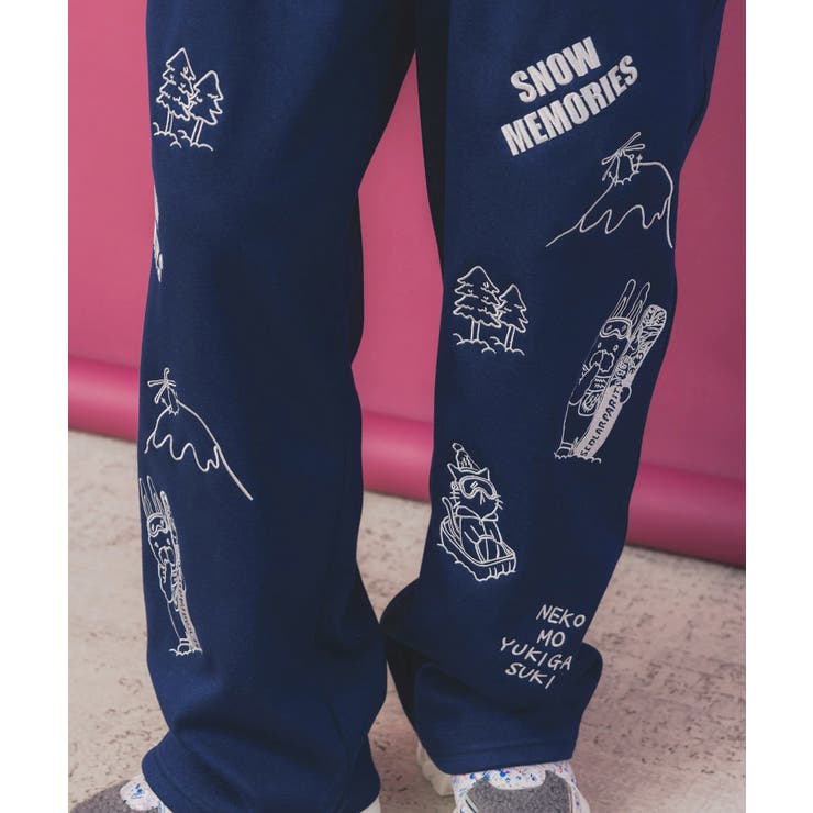 ラビルとネコのスノーメモリー裏起毛パンツ | ScoLar | 詳細画像6 