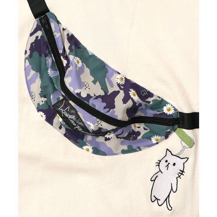 フェイクボディバッグ×ネコ刺繍付き裏毛プルオーバー | ScoLar | 詳細画像12 