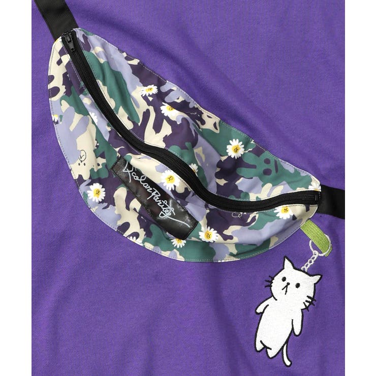 フェイクボディバッグ×ネコ刺繍付き裏毛プルオーバー | ScoLar | 詳細画像16 