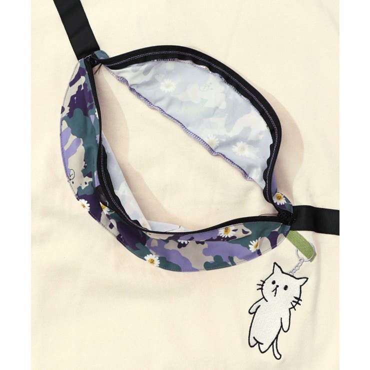 フェイクボディバッグ×ネコ刺繍付き裏毛プルオーバー | ScoLar | 詳細画像18 