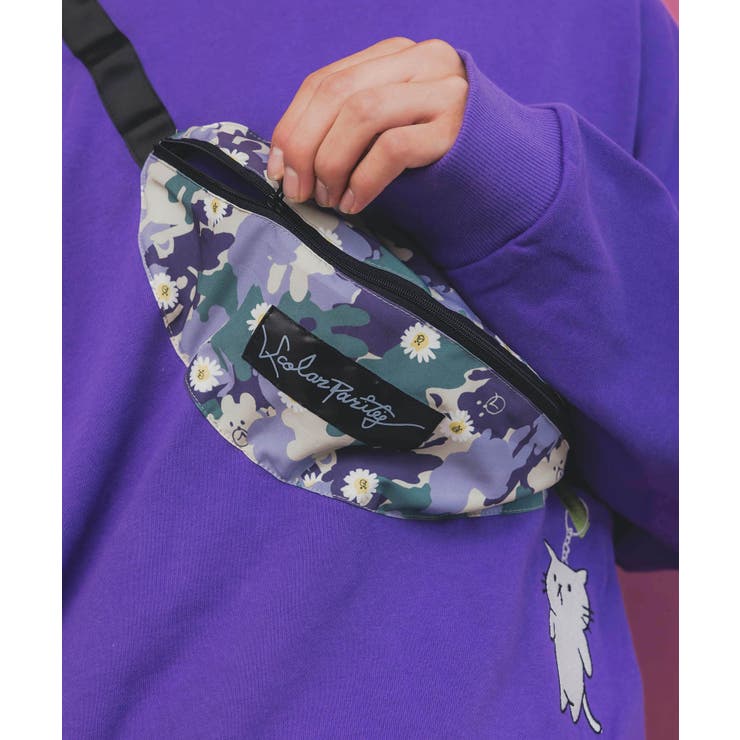 フェイクボディバッグ×ネコ刺繍付き裏毛プルオーバー | ScoLar | 詳細画像11 