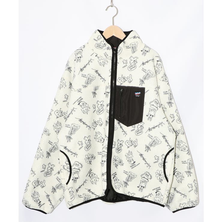 落書き調Parityキャラ厚手ボアハイネックブルゾン | ScoLar | 詳細画像17 