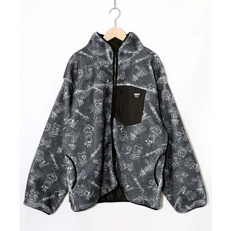 落書き調Parityキャラ厚手ボアハイネックブルゾン | ScoLar | 詳細画像19 