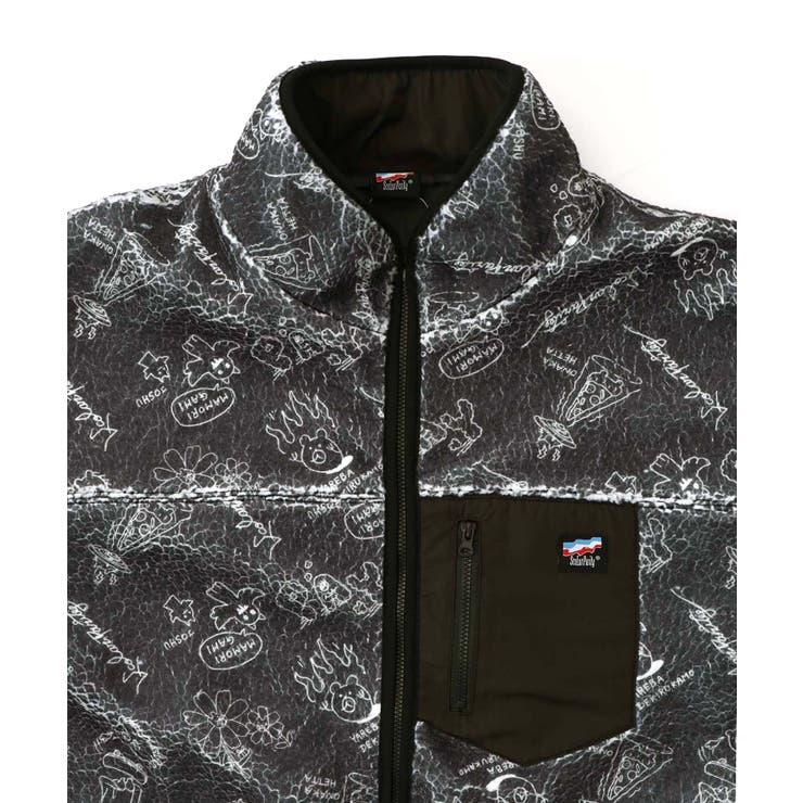 落書き調Parityキャラ厚手ボアハイネックブルゾン | ScoLar | 詳細画像21 