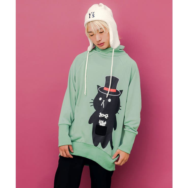 ネコ裏毛フード付きチュニック | ScoLar | 詳細画像2 