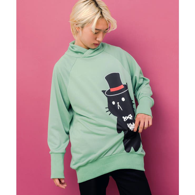 ネコ裏毛フード付きチュニック | ScoLar | 詳細画像3 