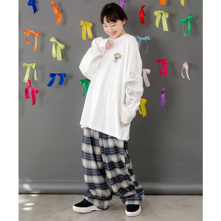 タイ焼き招きネコ刺繍ロンT | ScoLar | 詳細画像1 