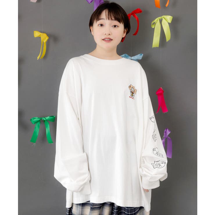 タイ焼き招きネコ刺繍ロンT | ScoLar | 詳細画像2 