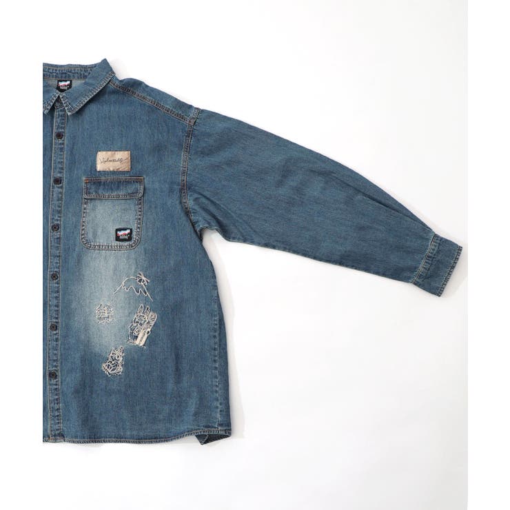 ラビルとネコのスノーメモリー刺繍デニムシャツ | ScoLar | 詳細画像23 