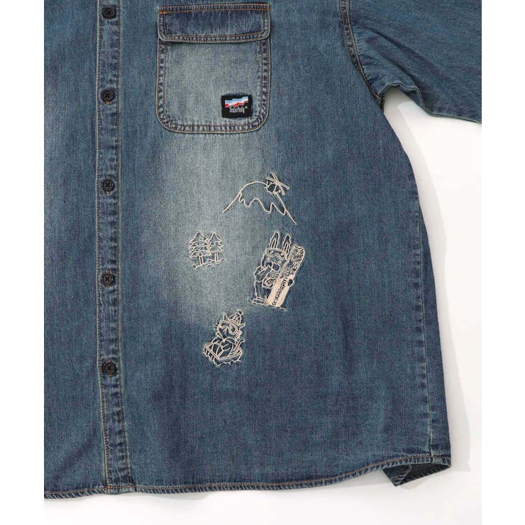 ラビルとネコのスノーメモリー刺繍デニムシャツ | ScoLar | 詳細画像25 