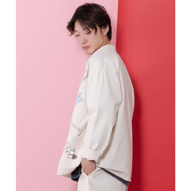 らくがき風ワッペンシャツジャケット | ScoLar | 詳細画像12 