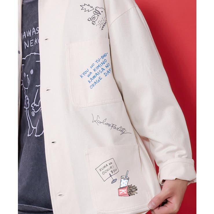 らくがき風ワッペンシャツジャケット | ScoLar | 詳細画像15 