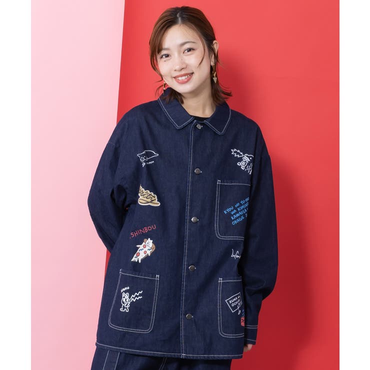 らくがき風ワッペンシャツジャケット | ScoLar | 詳細画像3 