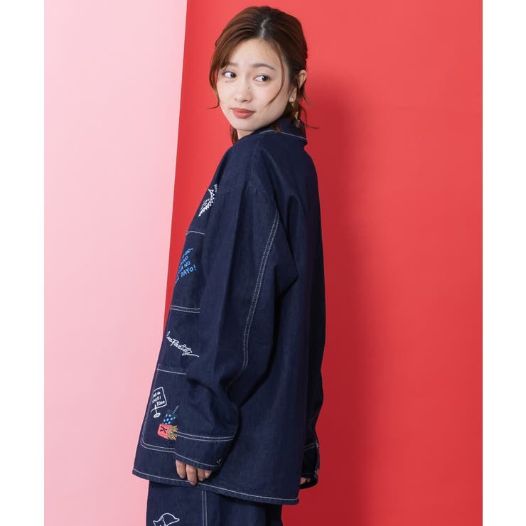 らくがき風ワッペンシャツジャケット | ScoLar | 詳細画像4 