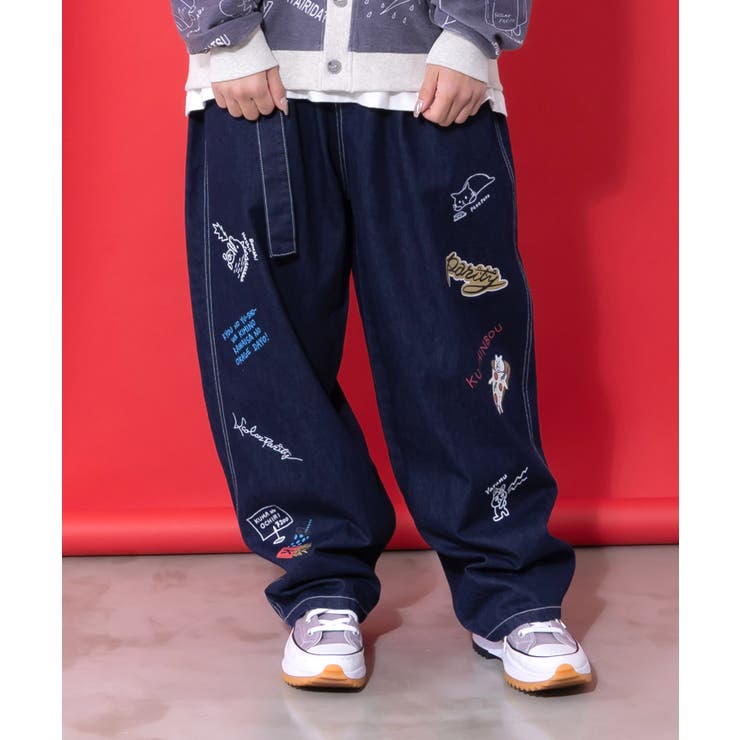 らくがき風ワッペンベルト付きパンツ | ScoLar | 詳細画像3 