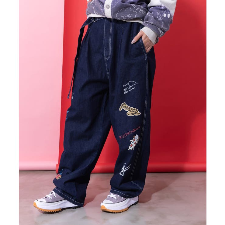 らくがき風ワッペンベルト付きパンツ | ScoLar | 詳細画像4 