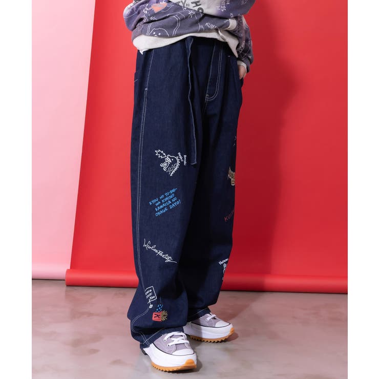 らくがき風ワッペンベルト付きパンツ | ScoLar | 詳細画像6 