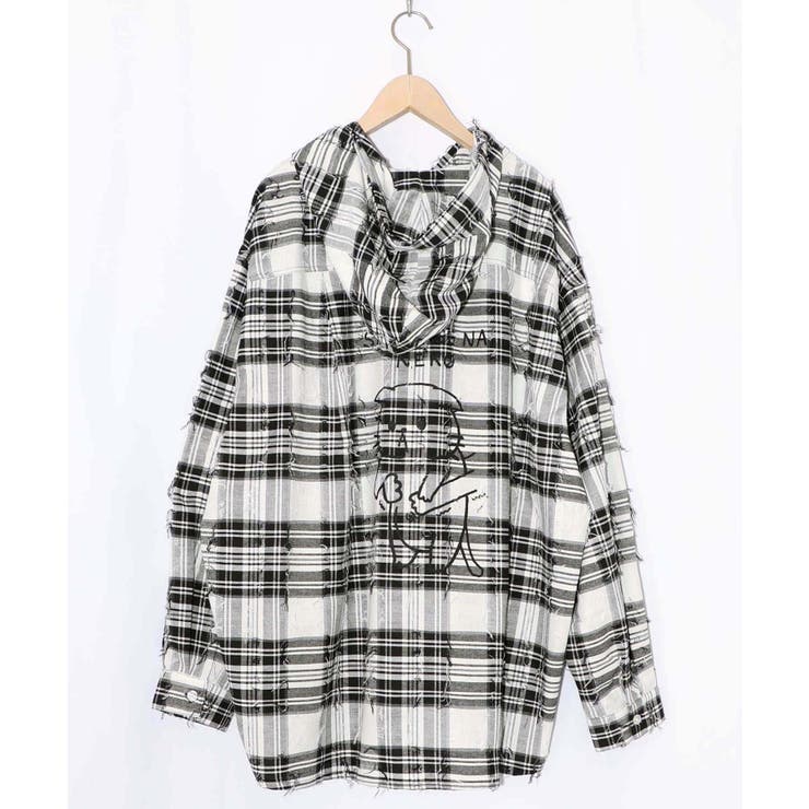 正月太りネコ柄デニムorチェックシャツパーカー | ScoLar | 詳細画像22 