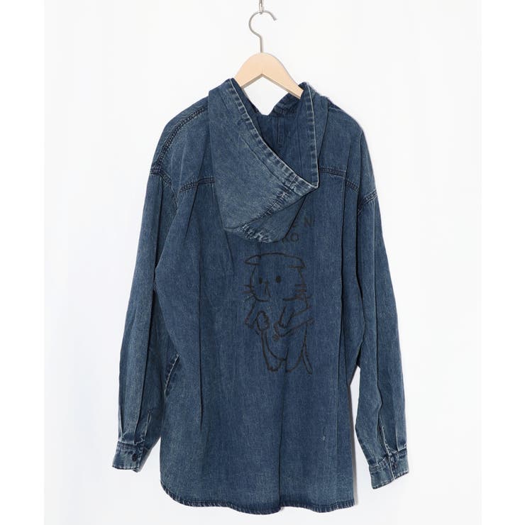 正月太りネコ柄デニムorチェックシャツパーカー | ScoLar | 詳細画像27 