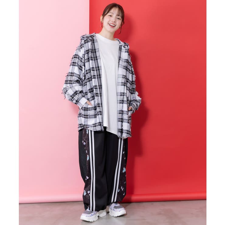 正月太りネコ柄デニムorチェックシャツパーカー | ScoLar | 詳細画像9 