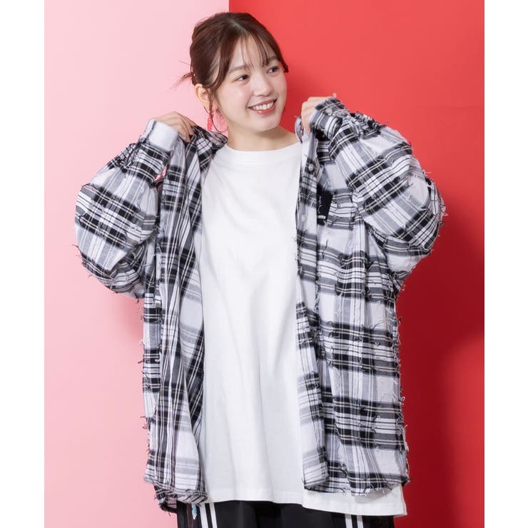 正月太りネコ柄デニムorチェックシャツパーカー | ScoLar | 詳細画像8 