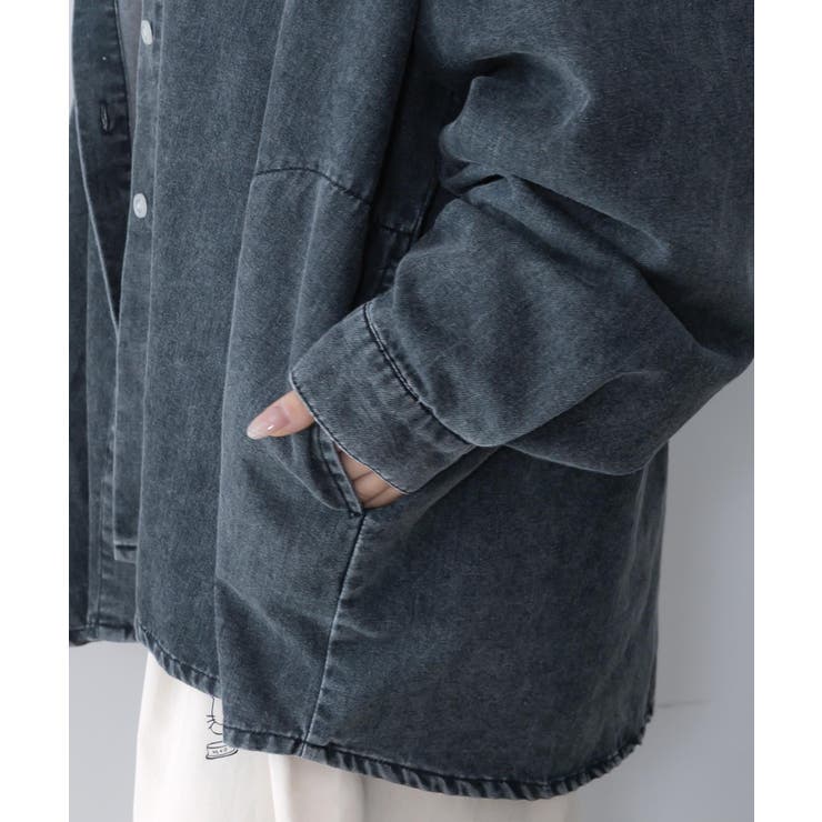 正月太りネコ柄デニムorチェックシャツパーカー | ScoLar | 詳細画像19 