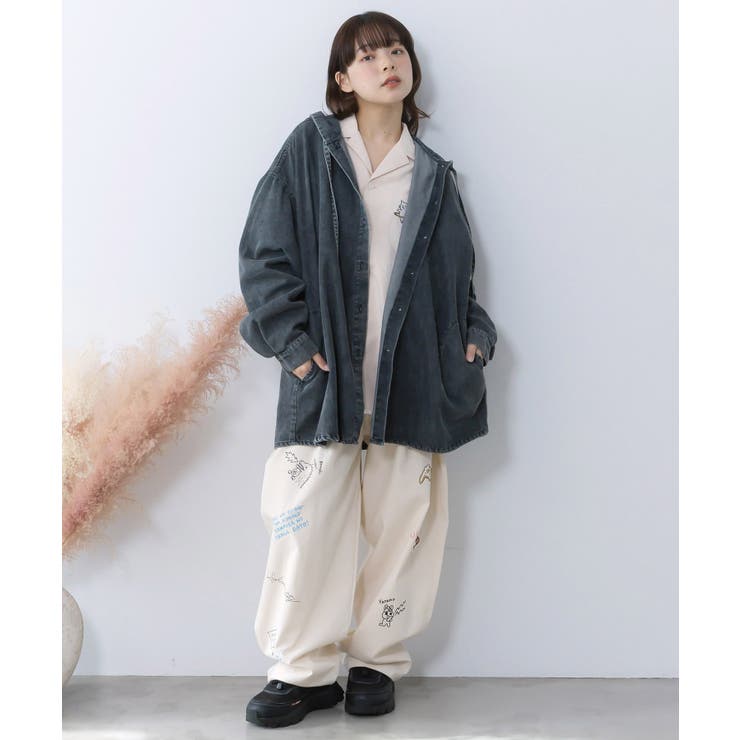 正月太りネコ柄デニムorチェックシャツパーカー | ScoLar | 詳細画像13 