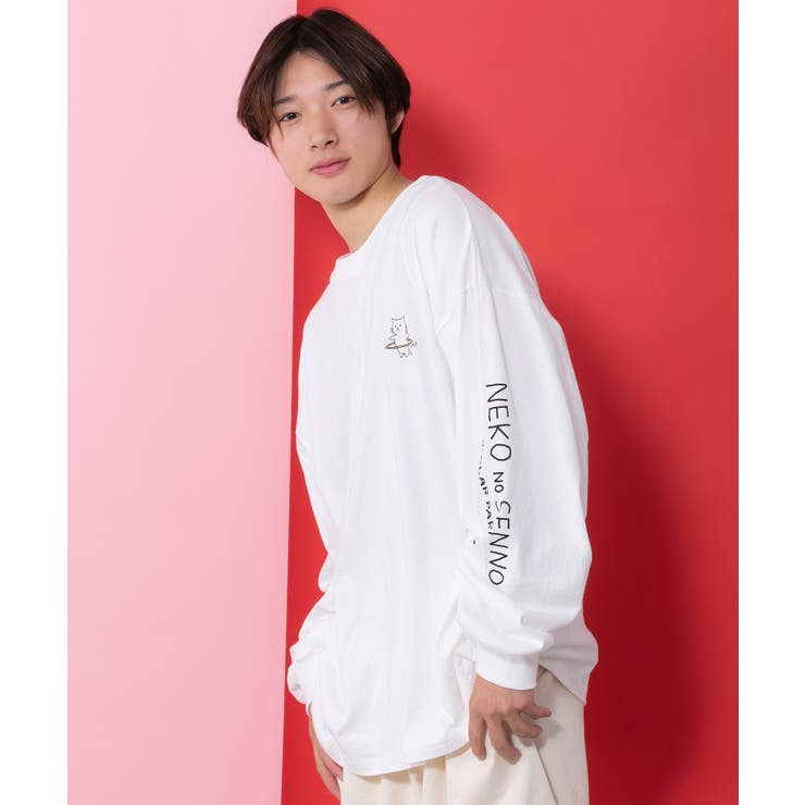 ネコの洗脳柄ロングスリーブTシャツ | ScoLar | 詳細画像1 