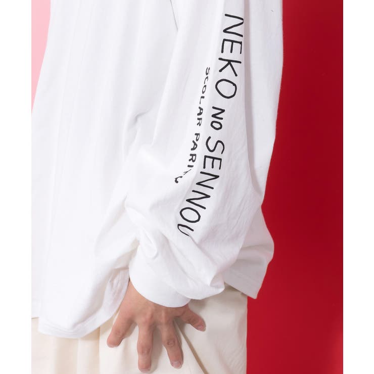 ネコの洗脳柄ロングスリーブTシャツ | ScoLar | 詳細画像6 