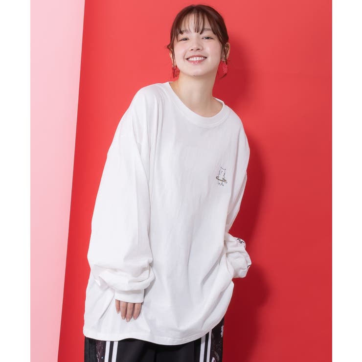 ネコの洗脳柄ロングスリーブTシャツ | ScoLar | 詳細画像8 