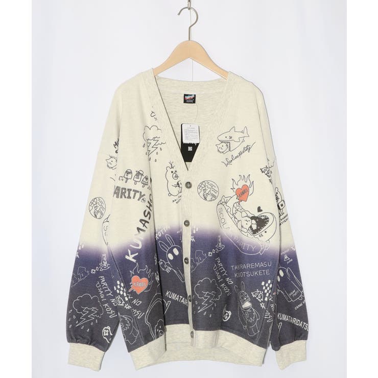 落書き柄段染め風裏毛使いカーディガン | ScoLar | 詳細画像11 