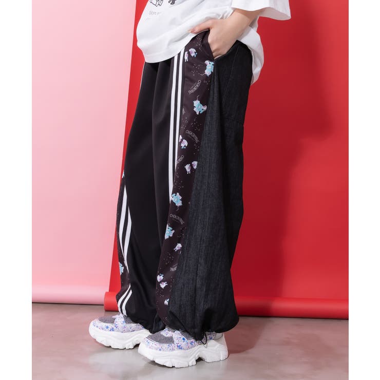 桜咲千依さんコラボ第5弾 ちょこにゃんず ジャージ×デニム切替パンツ | ScoLar | 詳細画像3 