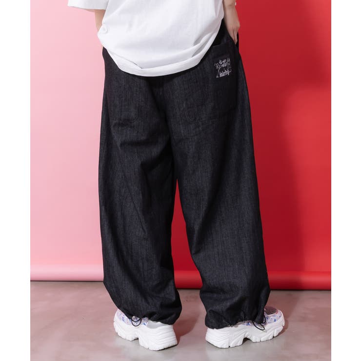 桜咲千依さんコラボ第5弾 ちょこにゃんず ジャージ×デニム切替パンツ | ScoLar | 詳細画像4 