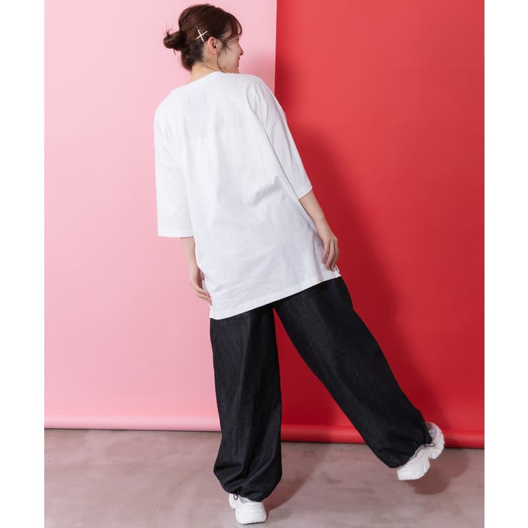 桜咲千依さんコラボ第5弾 ちょこにゃんず ジャージ×デニム切替パンツ | ScoLar | 詳細画像5 