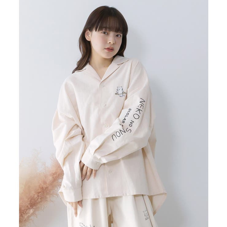 ネコの洗脳×ストライプ柄シャツ | ScoLar | 詳細画像2 