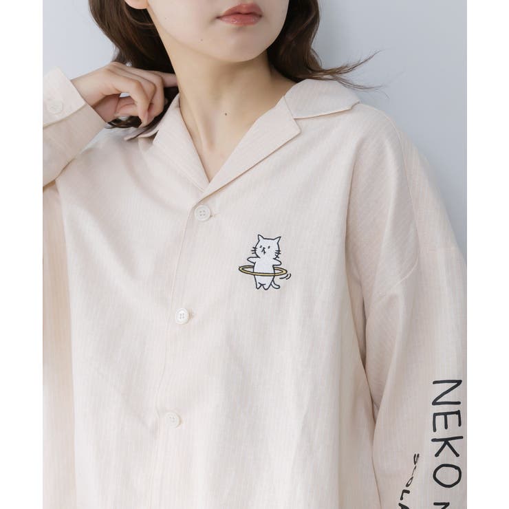 ネコの洗脳×ストライプ柄シャツ | ScoLar | 詳細画像6 