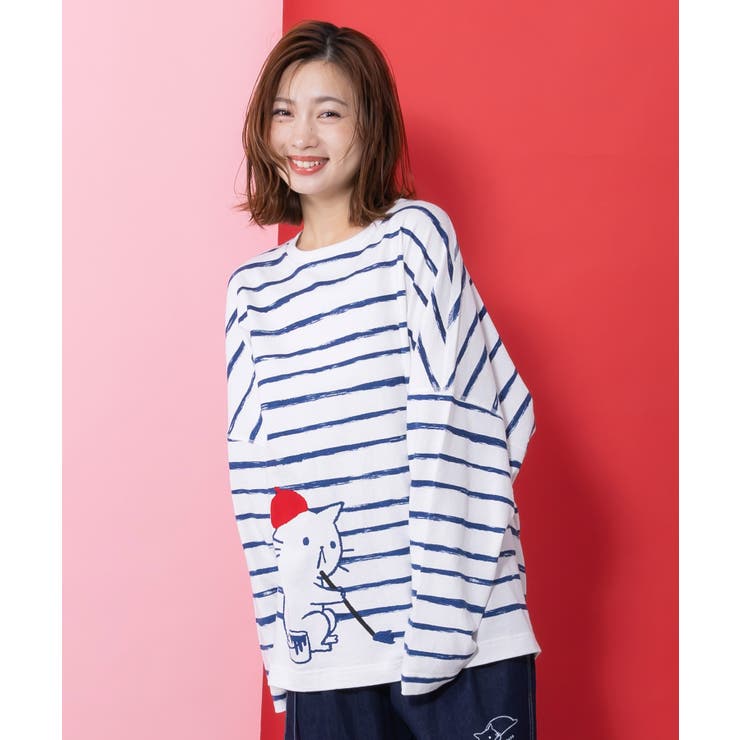 画家ネコボーダーTシャツ | ScoLar | 詳細画像2 