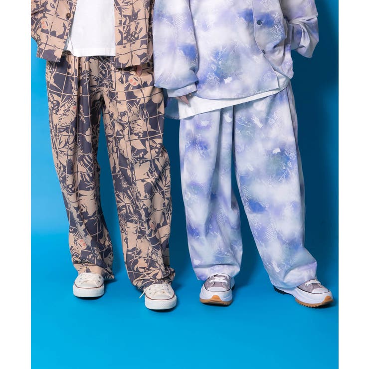 メルヘン恐竜柄orレトロ障子柄 ベルト付きパンツ | ScoLar | 詳細画像2 