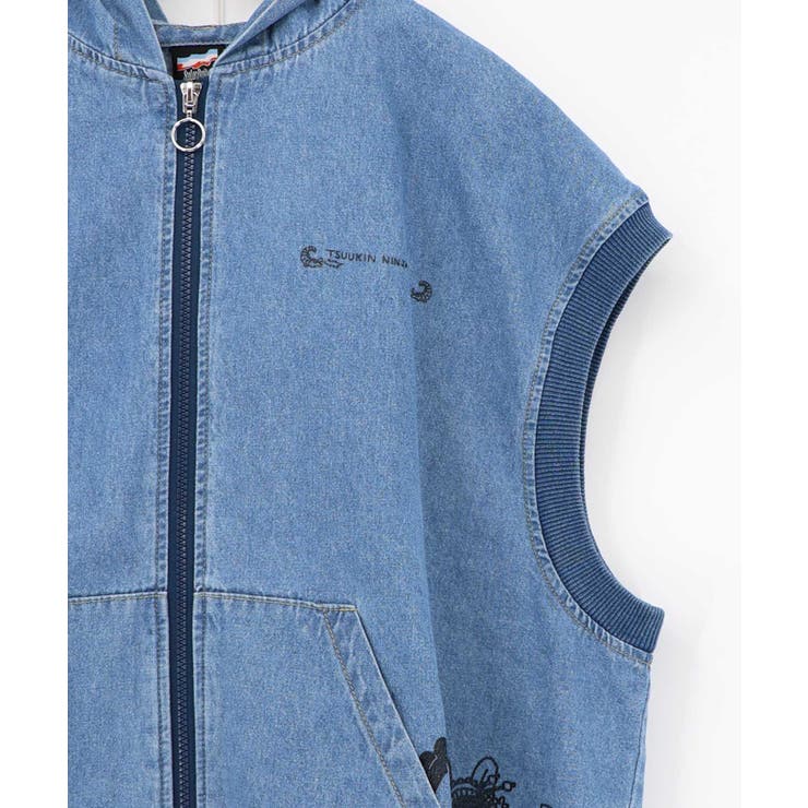 通勤Parity忍者柄フード付きデニムベスト | ScoLar | 詳細画像19 
