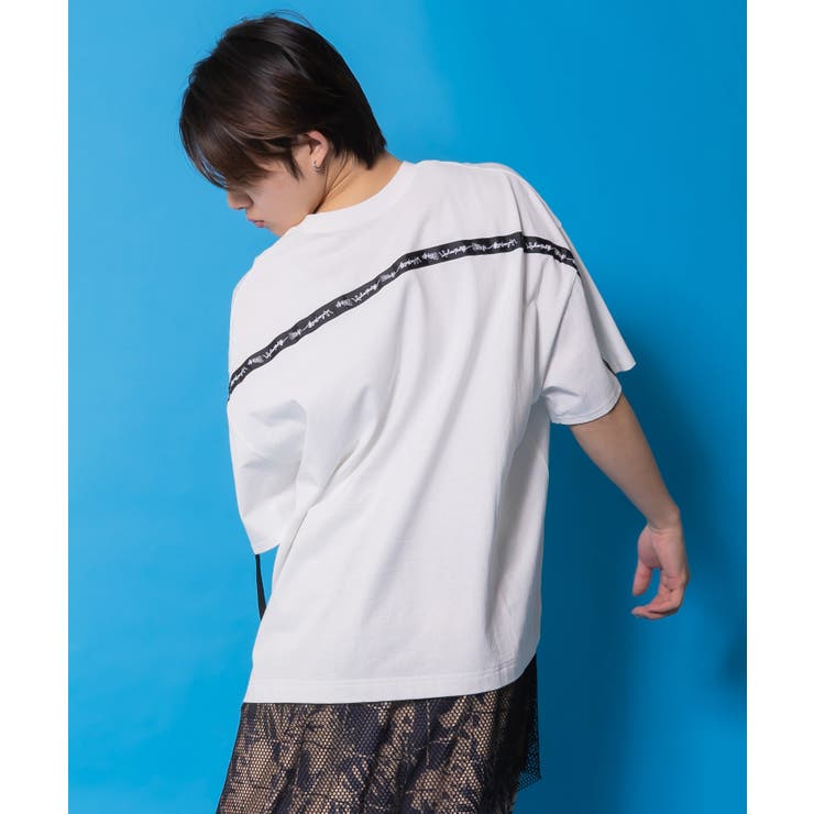 夜更かしガブ 裾メッシュ切替Tシャツ | ScoLar | 詳細画像4 