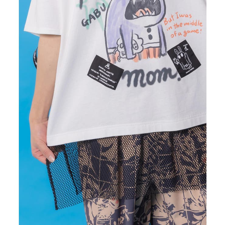 夜更かしガブ 裾メッシュ切替Tシャツ | ScoLar | 詳細画像5 