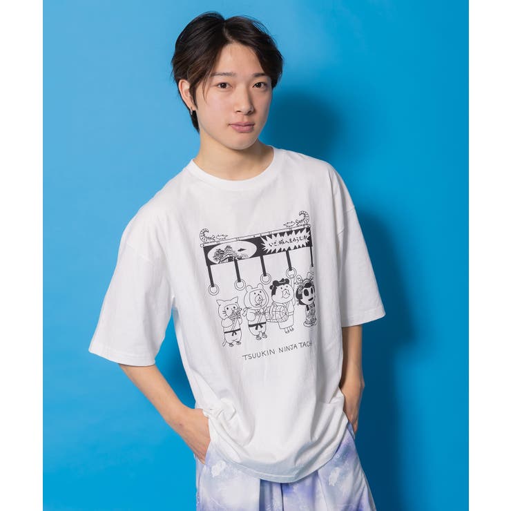 オフホワイト | 通勤Parity忍者柄Tシャツ | ScoLar