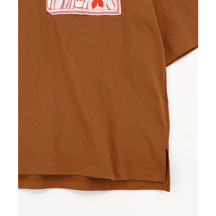 ポケットギミック付き ピザ屋ネコ＆クマ柄Tシャツ | ScoLar | 詳細画像15 