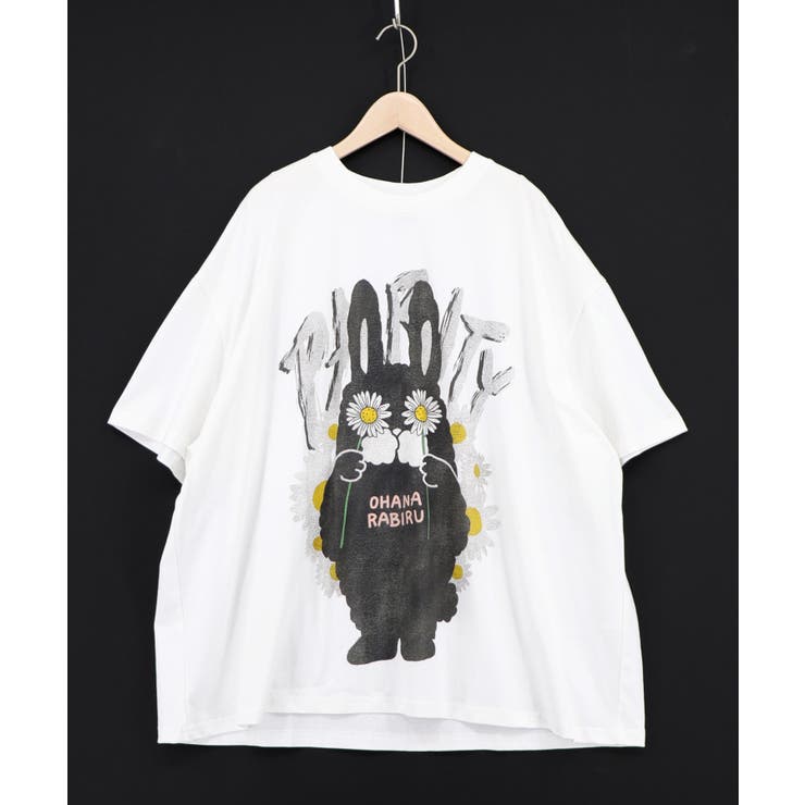 オフホワイト | 春を告げるお花ラビルTシャツ | ScoLar