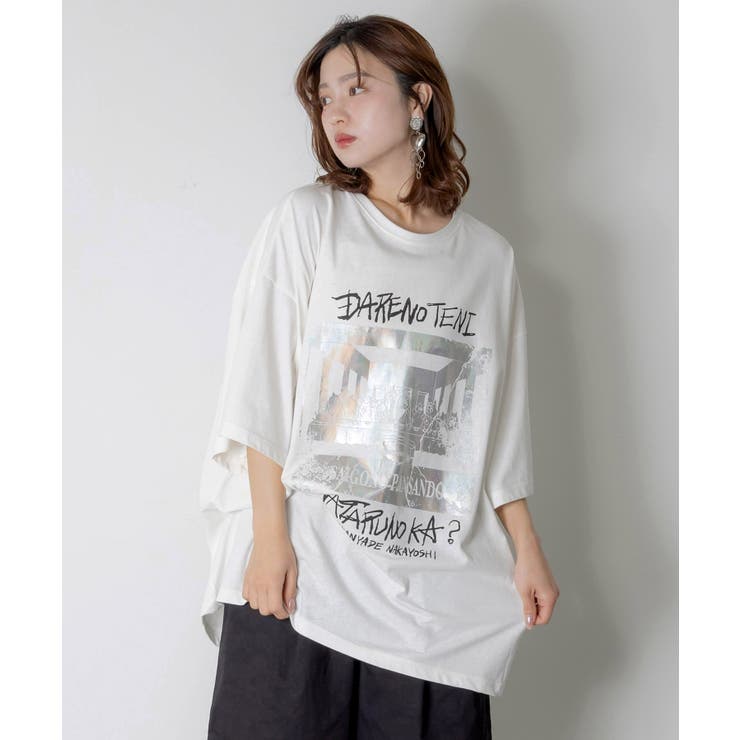 オフホワイト | 最後のパンサンド 箔プリント接触冷感Tシャツ | ScoLar