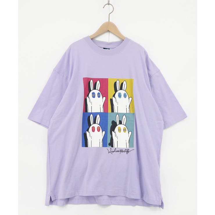 パープル | 間違い探しおばけウサギTシャツ | ScoLar