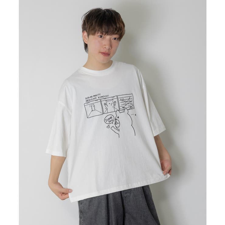 片思いクマと全力拒否ネコTシャツ | ScoLar | 詳細画像2 