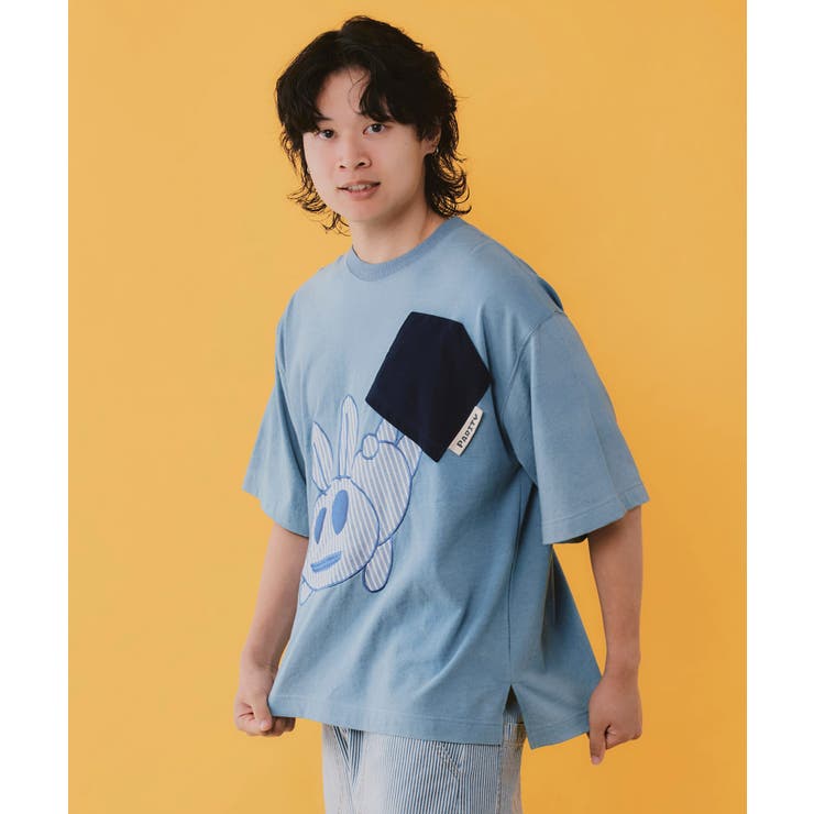 ポケットからこぼれウサギ アップリケTシャツ | ScoLar | 詳細画像9 